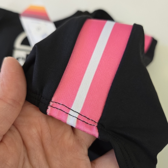 Ellesse Dolores Swimsuit Black Pink Elasticized Side Band Size 12 UK Medium NWT - Picture 7 of 14